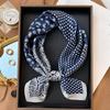 Foulard Quadrato in Seta a Pois di Lusso Fasce per Capelli Hijab da Donna Foulard da Collo Sciarpa di Raso Femminile Fascia per Capelli Wraps alla Moda Bandana