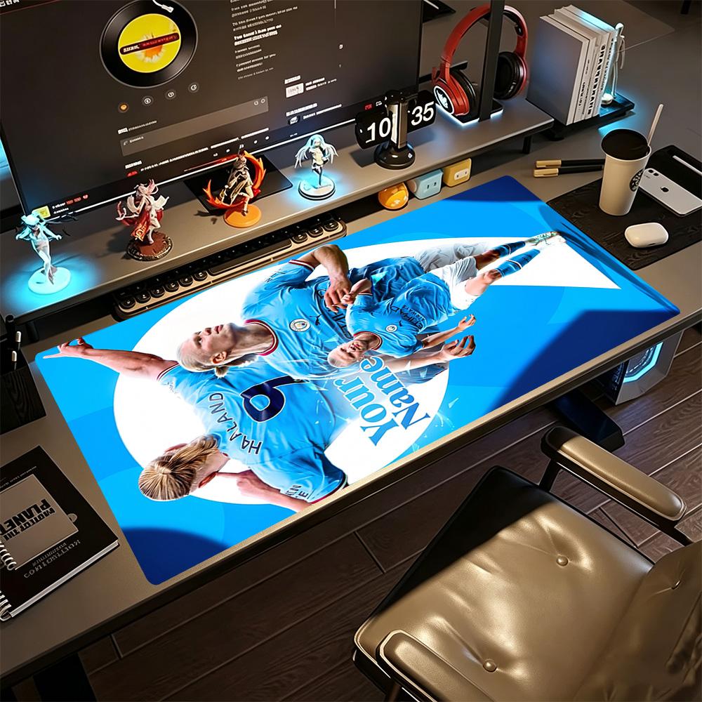 Haaland (86) Personalized Text Mouse Pad Keyboard Pad HD Print Desk Pad Non-Slip Rubber Base Office and Gaming Desk Decoration