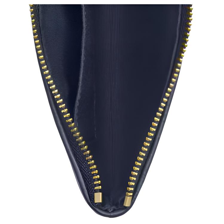 Coach Corner Zip 15 Classic Brand Embossed Smooth Leather And Denim Mini Clutch Women Clutch Indigo CDF26-IMTYV