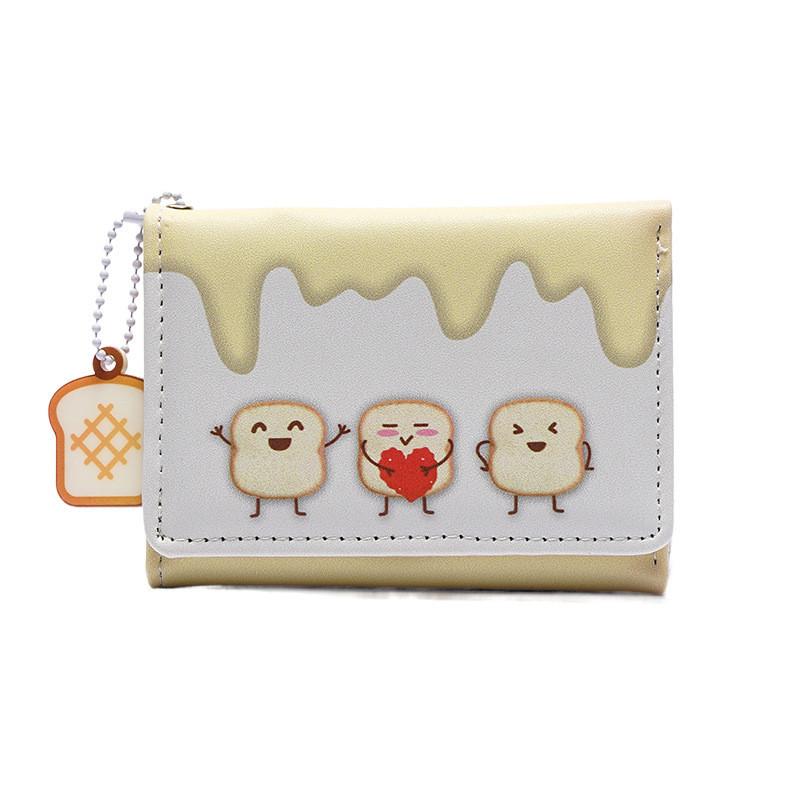 Кошелек для монет короткий, трехскладный, в свежем сладком стиле