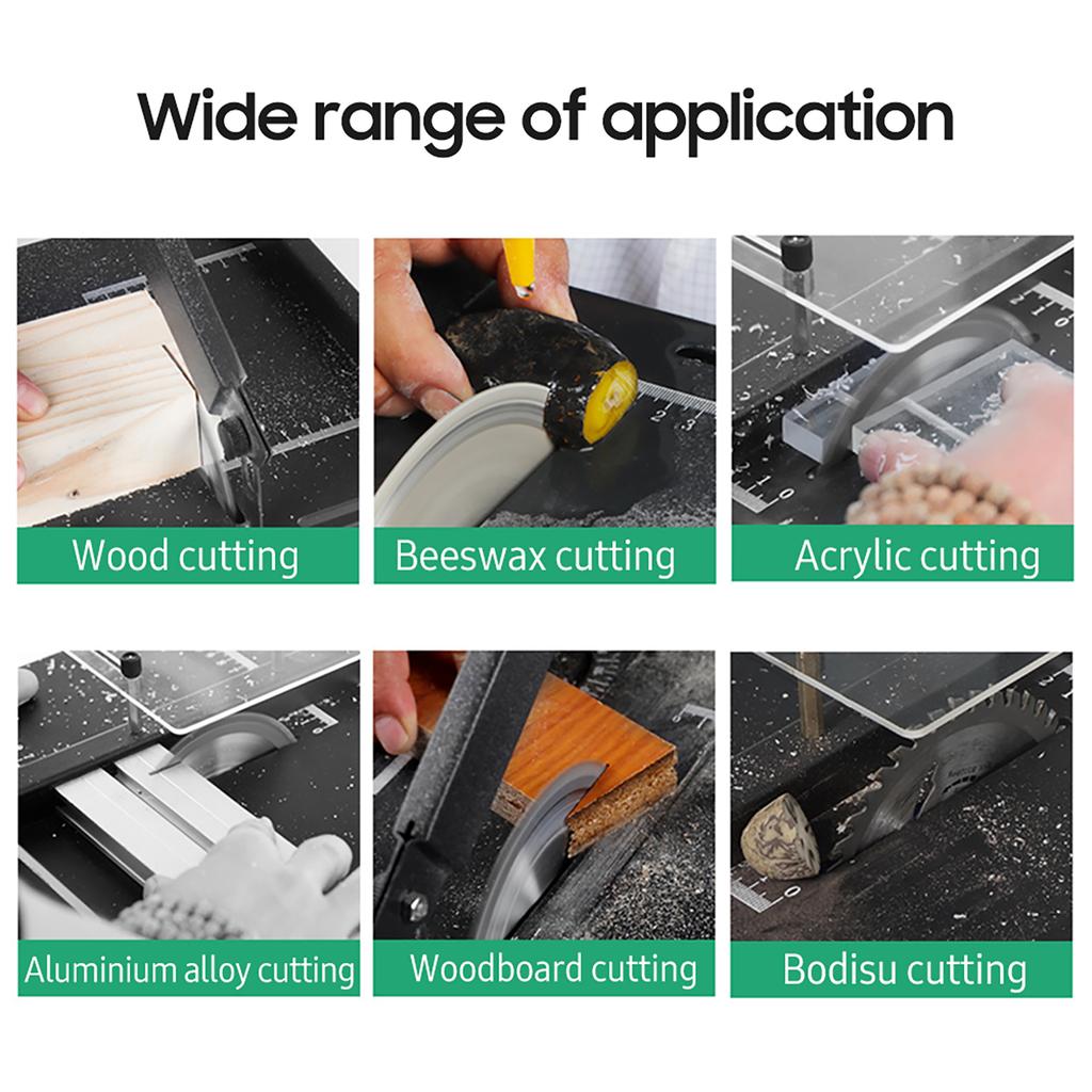 1800W Mini Table Saw 15000RPM Multifunctional Electric Desktop Saw Adjustable Speed and Angle 39mm Cutting Depth with