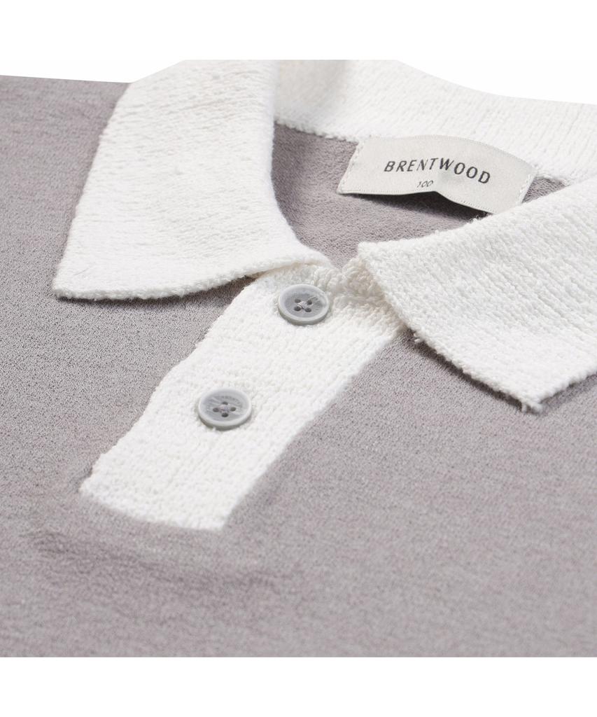 BRENTWOOD [Washable] Color-Blocked Polo Neck Sweater Brwam26531Gyx
