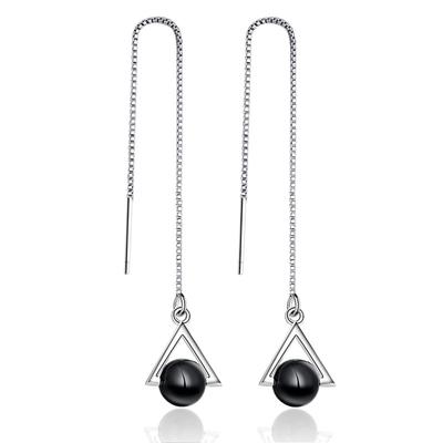 Dreieckige Geometrische Ohrringe Lang Übertrieben Natur Achat Mode Temperament Damen Quastenohrringe Schmuck Ohrringe