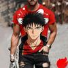 Man Anime Printed Casual Round Neck T-shirt Fashionable Comfortable Soft Breathable Minimalist Daily Large Loose T-shirt