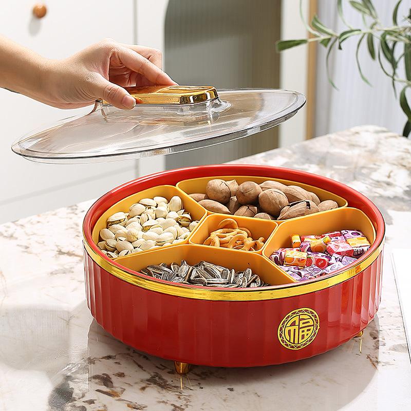 Light Luxury High-End Fruit Plate Household Living Room Tea Table Snacks Melon Seeds Nuts Dried Fruit Plate Candy Storage Box