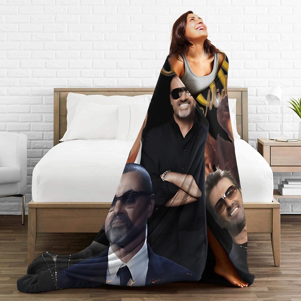 George Michael Music Warm Blankets  Decorative Plush Throw Blanket Pattern Couch Bed Flannel Bedspread Sofa Bed Cover
