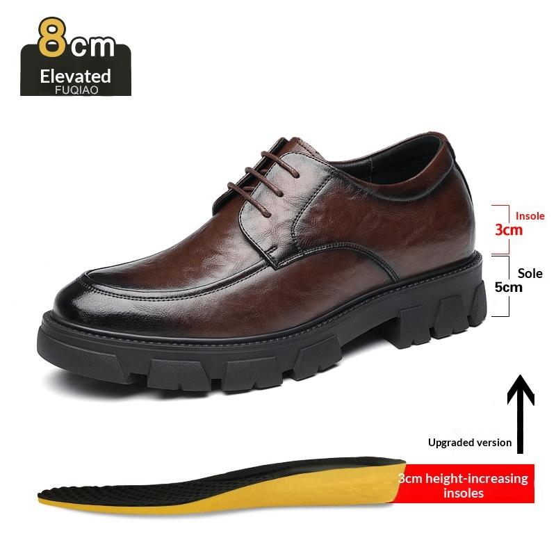 Scarpe Elevatrici da Uomo in Vera Pelle con Suola Spessa 8CM/10CM Traspiranti Aumenta Altezza Formali Matrimonio Sposo Casual Business