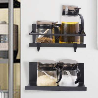 Japanese Magnetic Fridge Shelf Side Storage No Drill Kitchen Organizer Iron Spice Rack