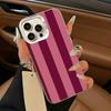 Bordeaux-Weiß gestreifte Handyhülle für iPhone 17,16,15,14,13,12,11 Plus,Pro Max,XS,Weiß-Silber Handyhülle