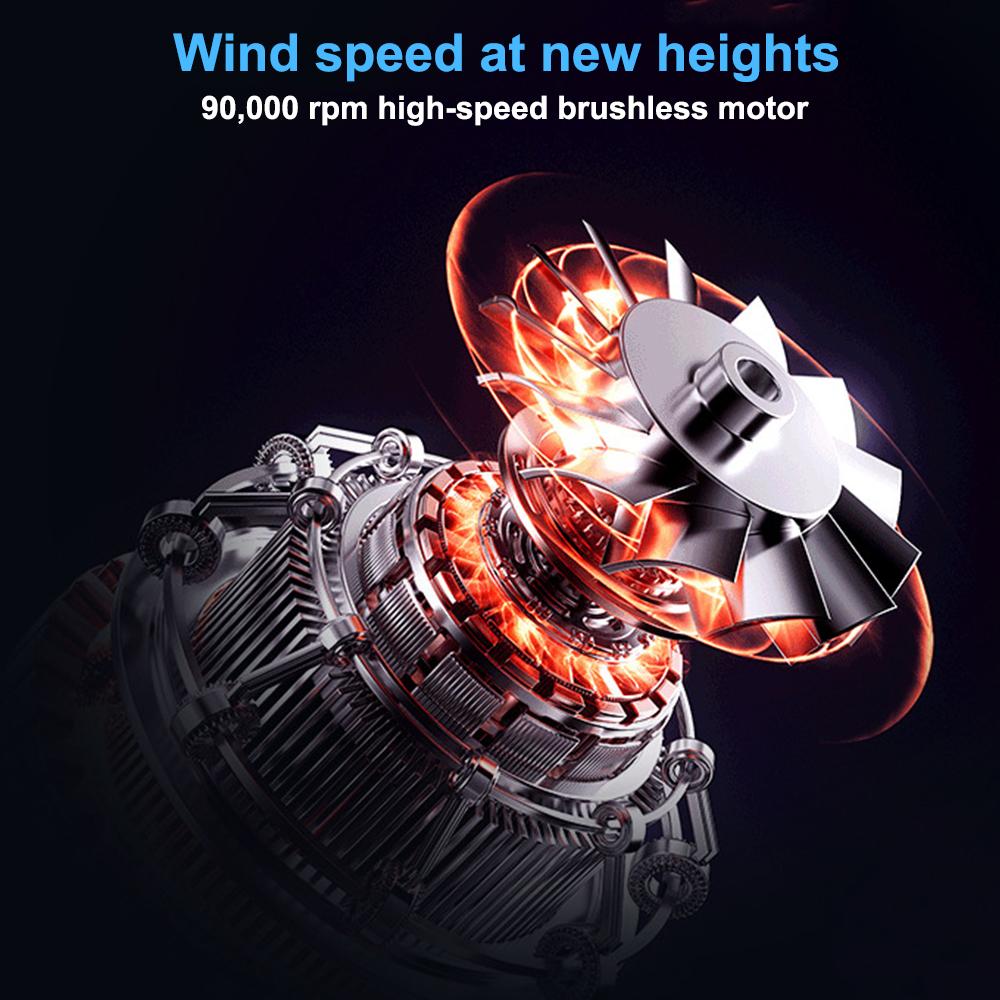 90000RPM Cleaning Blower Tool Type-C Charging 3 Gears adjustable Portable Car Blowing Snow Electric Air Duster Turbo Jet Fan