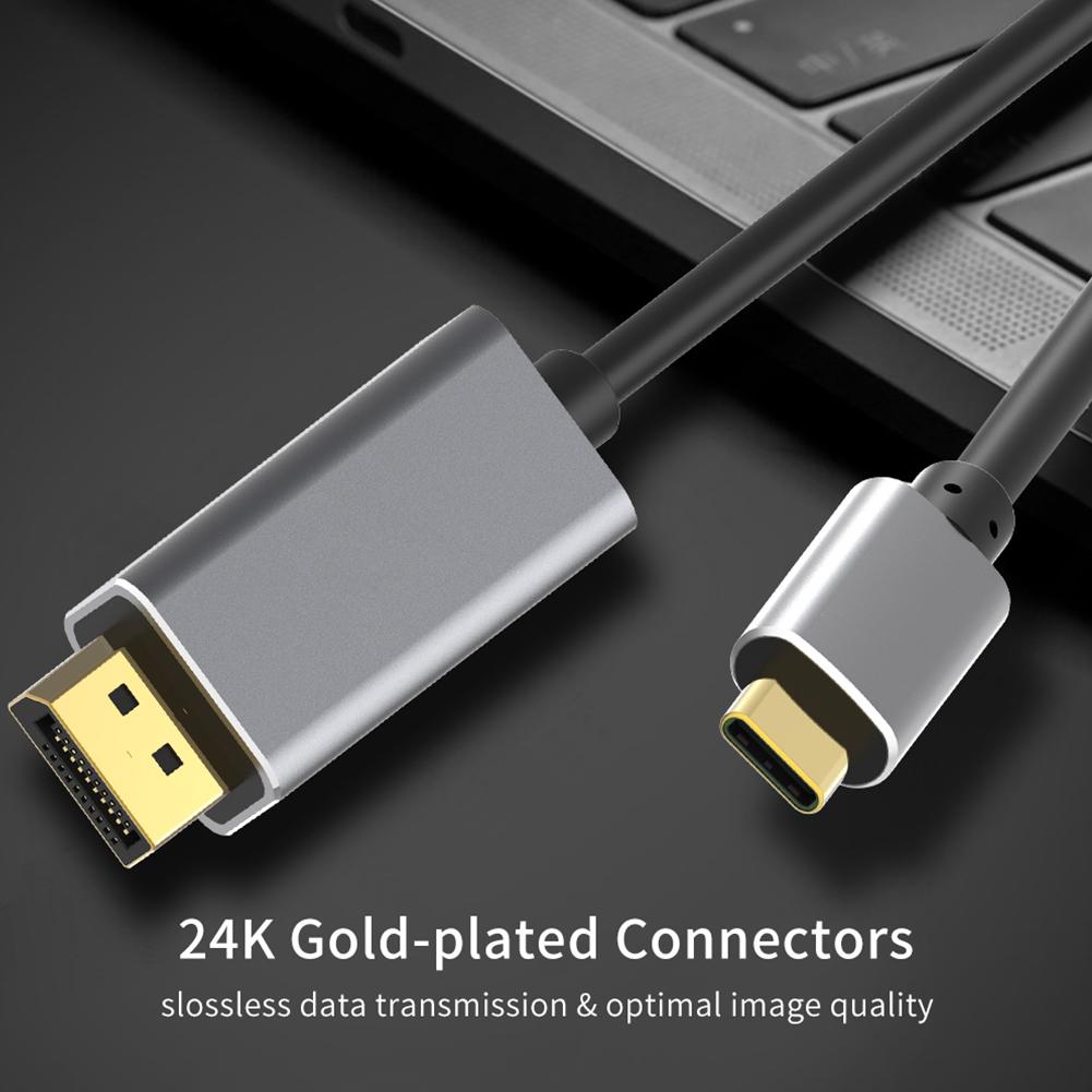 USB C To DisplayPort Cable 6ft (4K@60Hz, 2K@144/165Hz), Compatible with MacBook Pro/Air, iPad Pro/Air, iMac, Surface, Galaxy