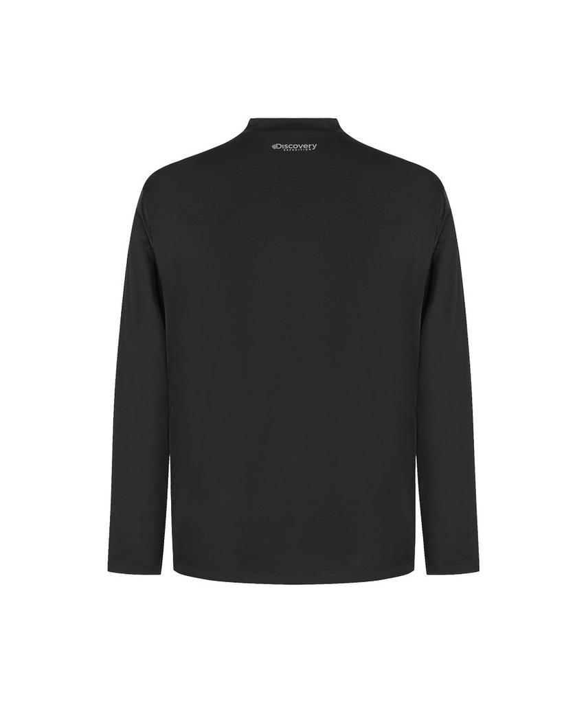 DISCOVERY EXPEDITION Men'S Mock Neck Long Sleeve T-Shirt (Black)