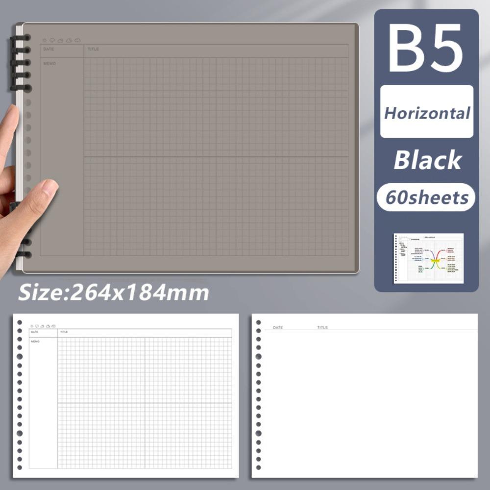 Detachable Loose-leaf Notepad Loose-leaf Grid Planner Note Taking Mind Map Notebook School Office
