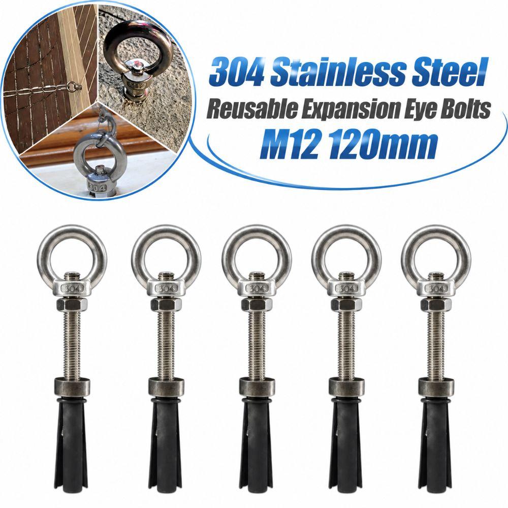 304 Stainless Steel Reusable Expansion Eye Bolts Removable Expansion Bolts Multifunctional