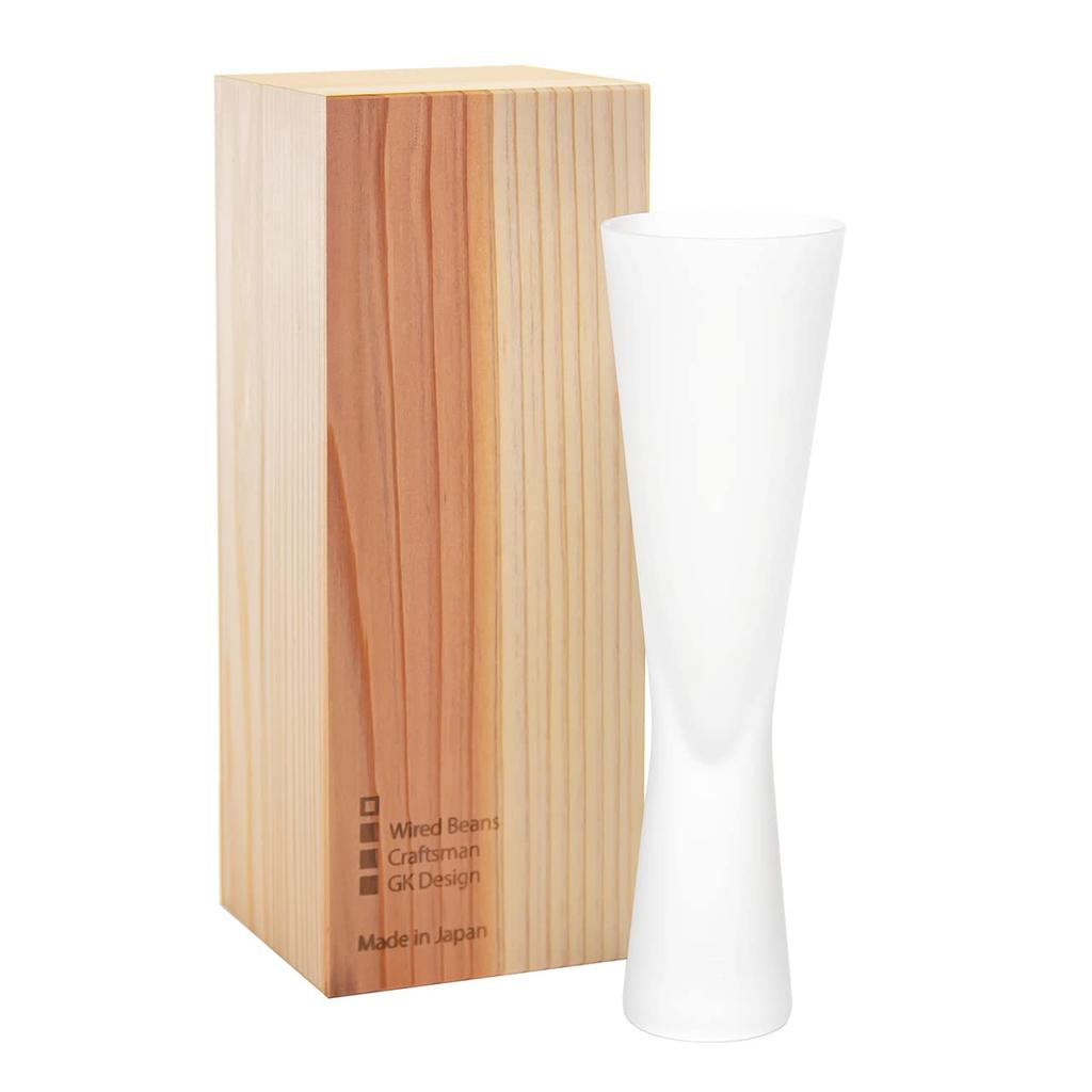 Wired Beans Eternal Champagne Glass, 180ml, Frosted, In a Japanese Cedar Box