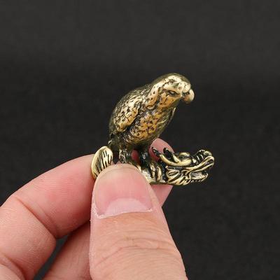 Retro Messing Papegaai Klein Beeldje Ornament Schattig Dier Vogel Beeldjes Miniaturen Decoraties Ambachten Huisdecoraties Accessoires Cadeaus