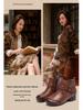 2025 Women's Vintage British High-Top Leather Boots - Autumn/Winter Slip-On, Versatile, Comfortable