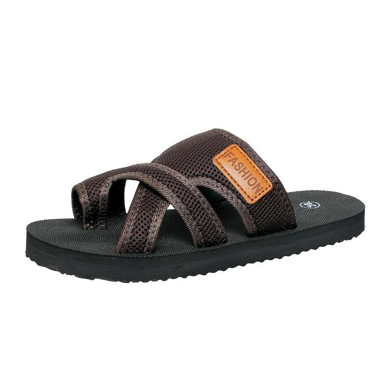 Summer new large size women's flat bottom cover toe cool slippers wind comfortable foam bottom beach slippers women