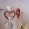 Harajuku White Resin Heart Rabbit Drop Earrings For Women Girls Fashion Ear Ring Jewelry Cute Three -Dimensional Animal Earring