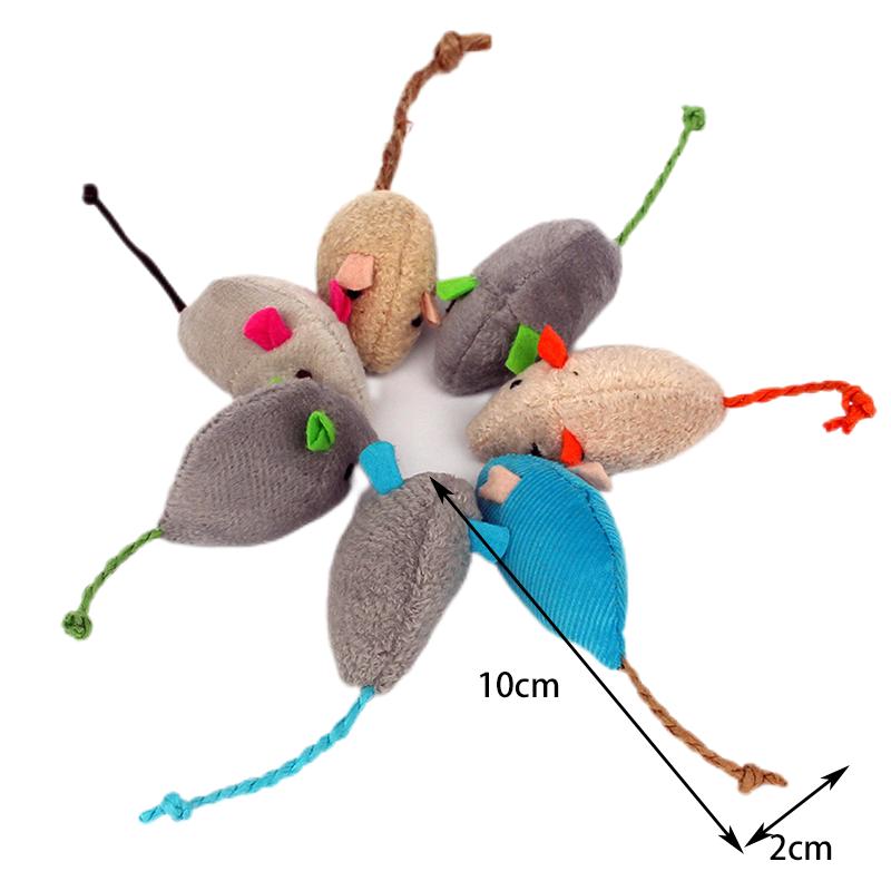 5/10/15pcs Cat Toy Soft Fleece Mouse Cat Toys Funny Playing Toys For Cats With Colorful Feather Plush Mini Mouse Toys Pet Supply