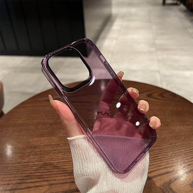 

Роскошный прозрачный черный ультратонкий ПК чехол для телефона для iPhone 16 15 14 Plus 13 12 Pro Max противоударный тонкий шелковистый на ощупь задний чехол For iPhone 15 Pro