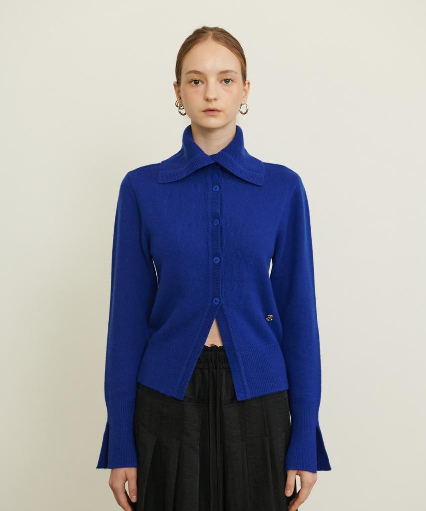Unmute Wool Cashmere Sailor Knit Cardigan_Blue