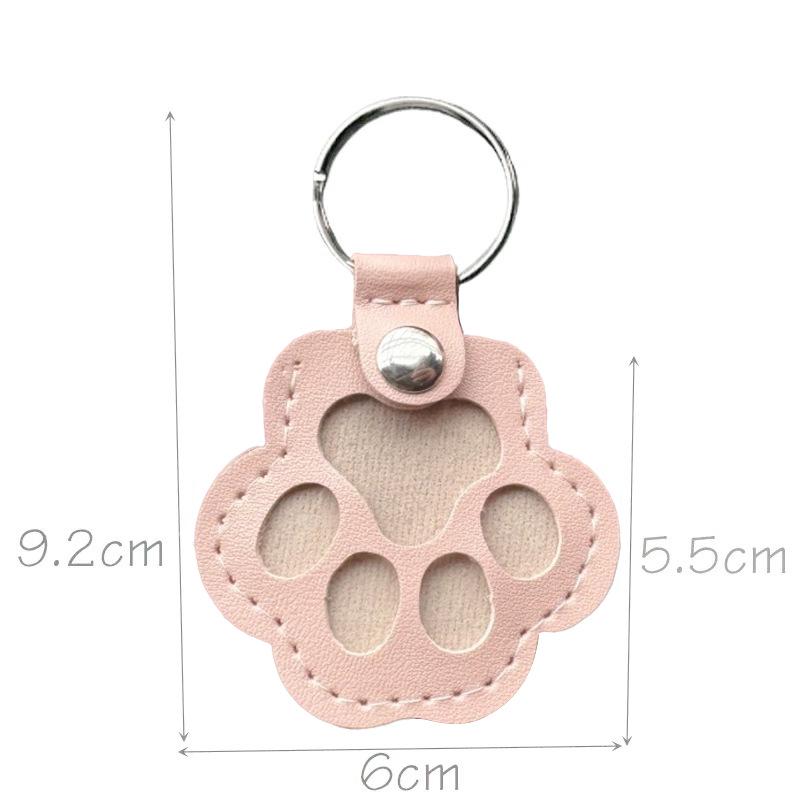 Exquisite Leather Keychain: Pet Fur Ornament for Cat/Dog Hair - Cute Bag Charm