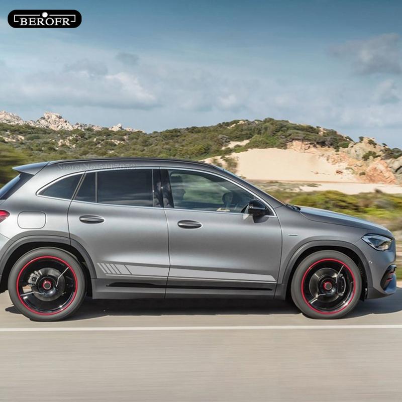 2 Pcs For Mercedes Benz GLA Class GLA45 AMG X156 GLA200 H247 GLA250 Edition 1 Car Door Side Stripes Stickers Body Kit Long Decal