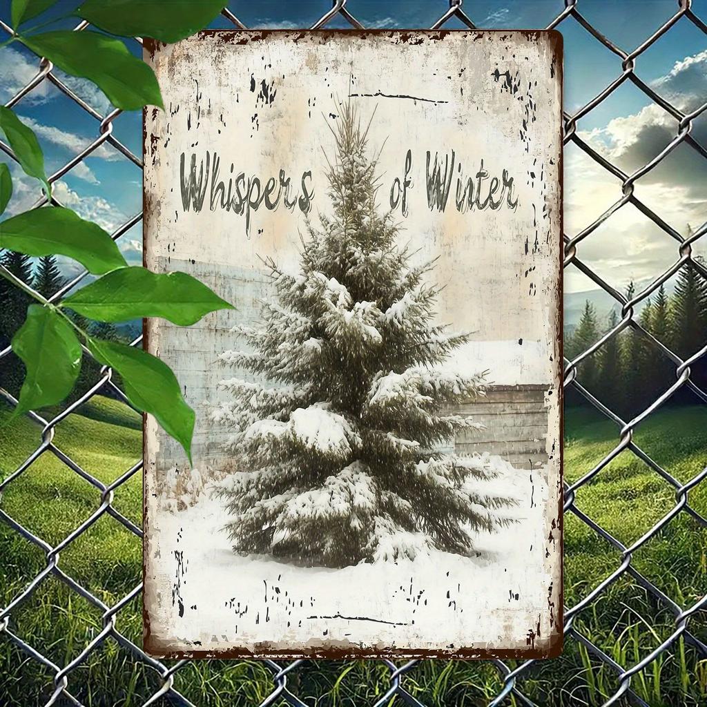 Winter Whisper Rustic Metal Sign  Perfect for Home Rooms Cafs Bars Living Room Wall Dcor and Holiday Gifts