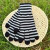 Winter Gloves for Men Women Mobile Phone Touch Black White Stripe Warm Gloves Soft Knit Gloves Elastic Cuff