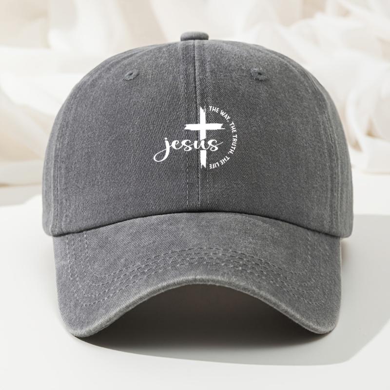 Fashionable Cross Print Baseball Cap Retro Washed Duck Cap High Quality Versatile Casual Fishing Hat