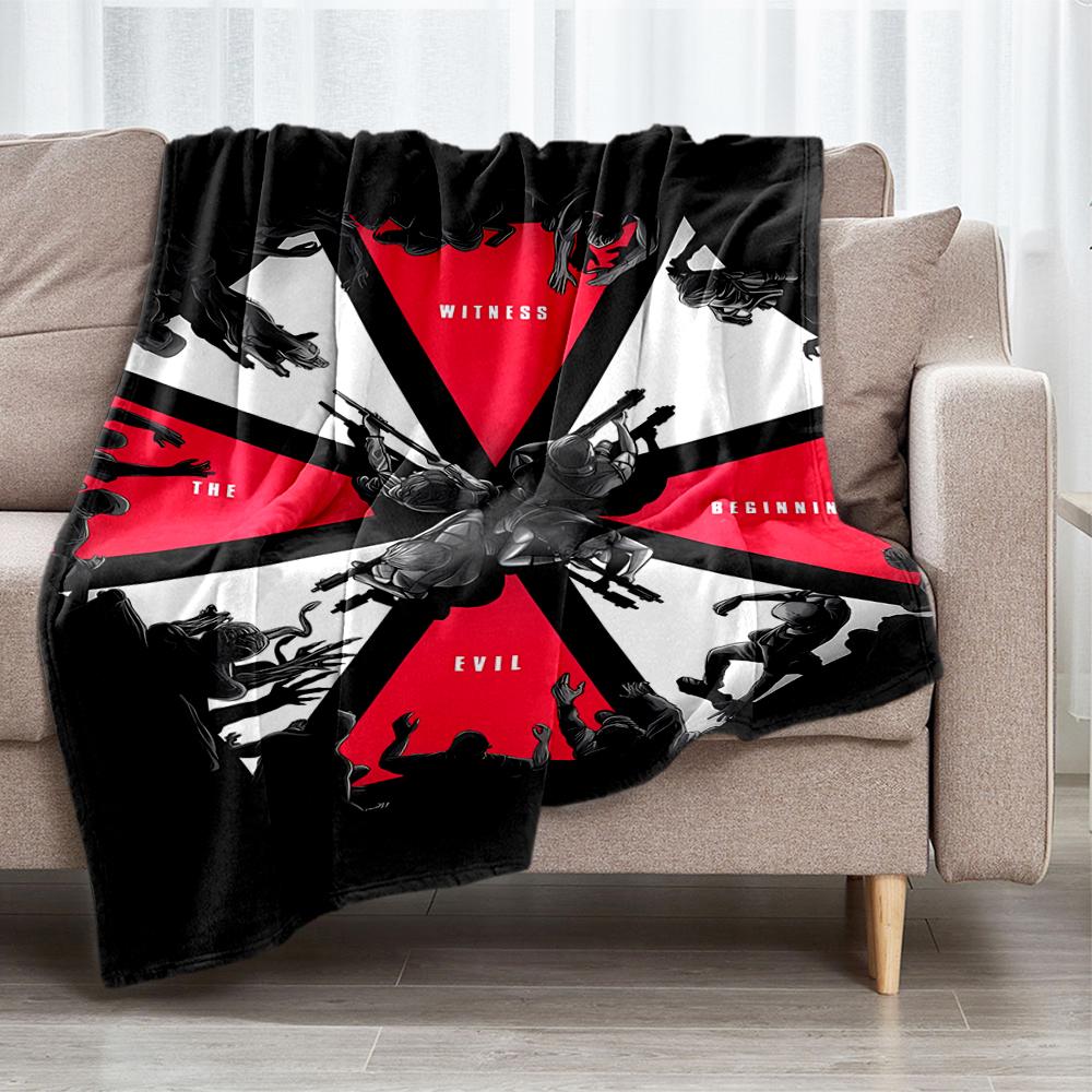 Resident Evil Theme Printed Blanket - Perfect for Couch, Bed, Travel & Outdoor Use | Machine Washable, Cozy & Durable.