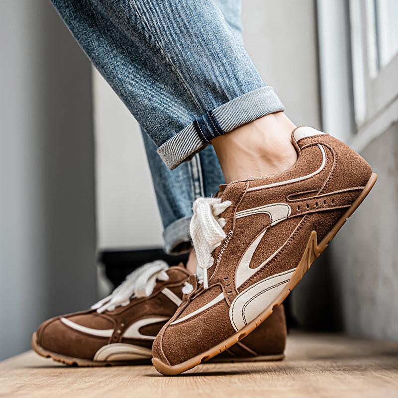 Original Brown Training Shoes for Men Retro Suede Sneakers Men Lace-up Designer Men's Shoes Comfy Casual Sneakers for Men Tênis