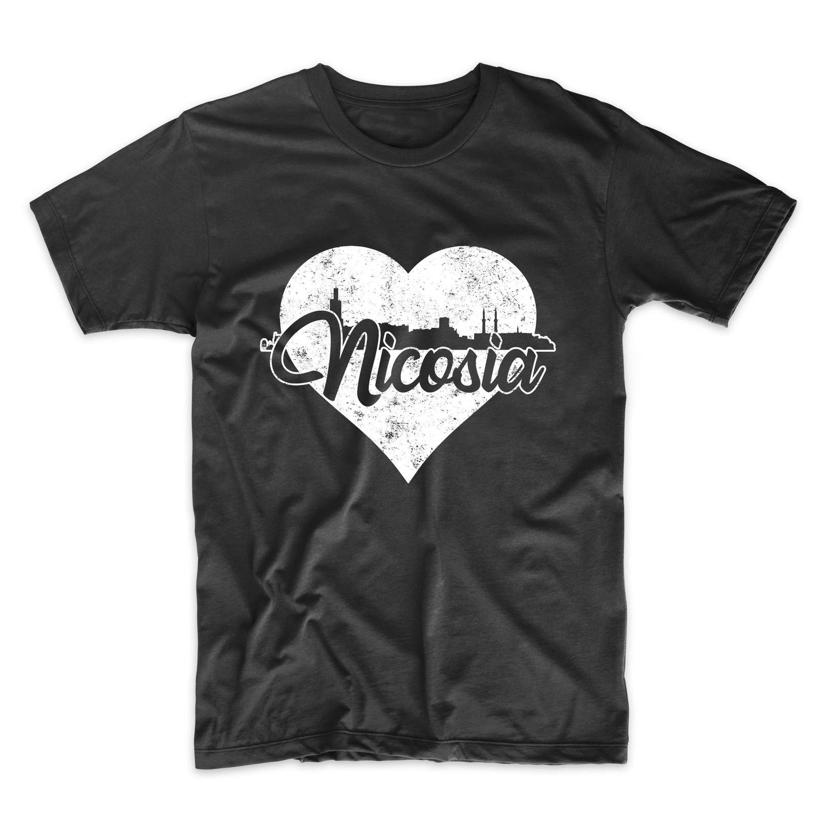Men s Nicosia Shirt - Retro Nicosia Cyprus Skyline Heart Distressed T-Shirt 3XL