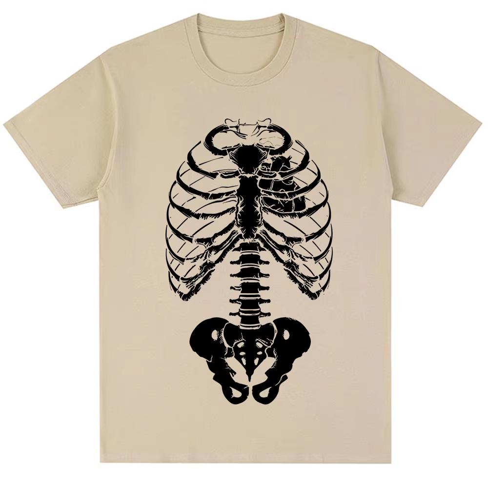2026 Summer Fashion Trendy Tee Vintage Skeleton Graphic Gothic Punk Print T Shirt Men Women Fashion Harajuku Short Sleeve Y2k Oversized T-shirts