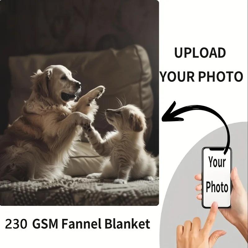 Custom photo fleece blanket, suitable for sofa, bed, birthdays, children, friends, fathers, mothers, gifts