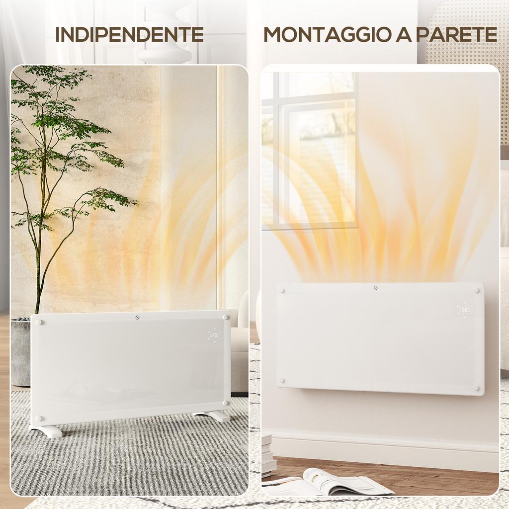 2000W Convection Heater with Adjustable Temperature, Remote Control and Timer, 87x21.5x44.5 Cm, White