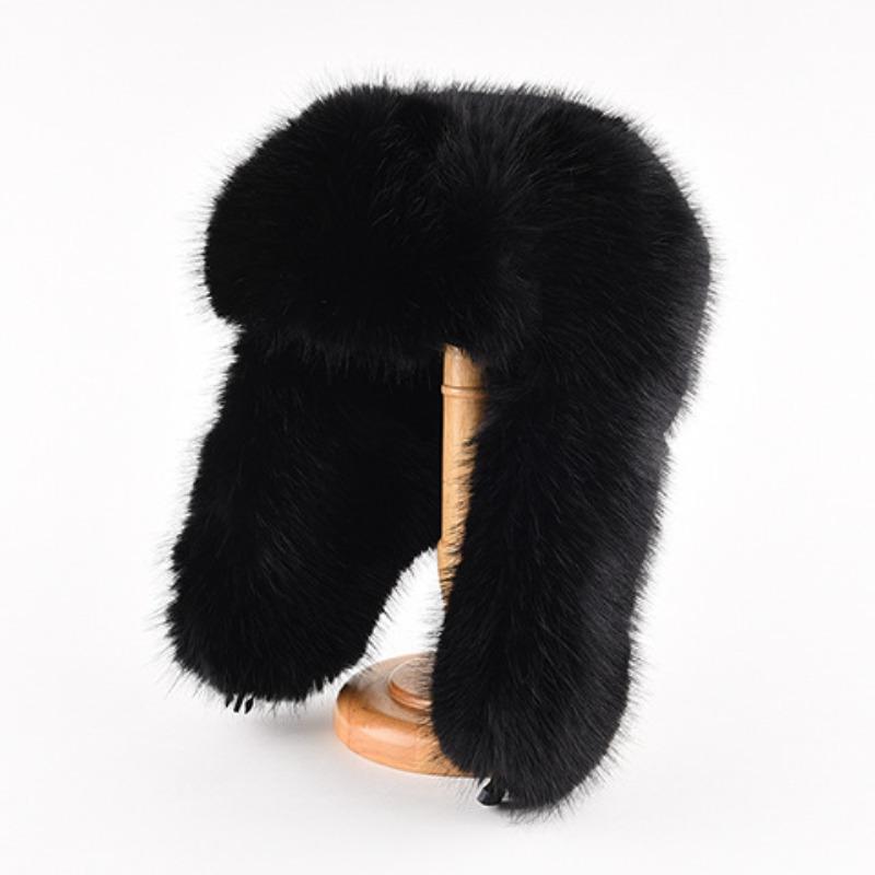 Plush Thunderbolt Hat Female Winter Thickened Warm Ear Protection Hat Snow Country Imitation Sable Velvet Long Hair Locomotive Cap Male