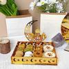 Gold Eid Mubarak Dessert Tray Acrylic Carving Ramadan Moon Star Plate Tray Hollow Moon Star Fruit Trays Festival Supplies