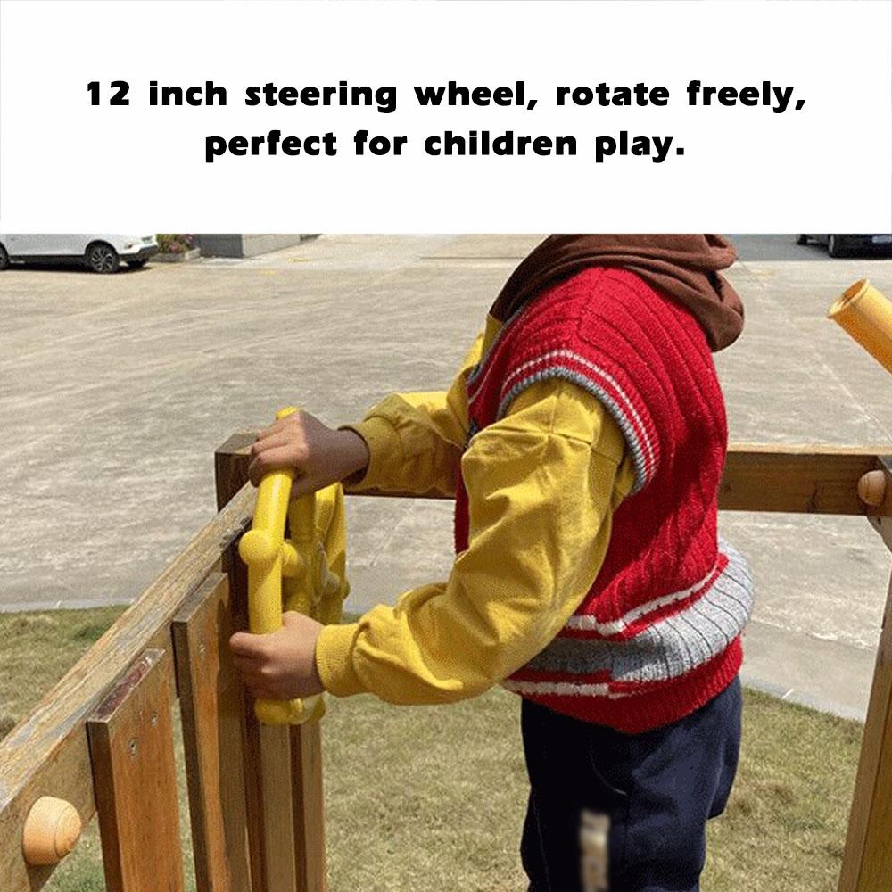 

12 Inch Steering Wheel Game Accessory Swingset for Kids Outdoor Playhouse Treehouse Backyard