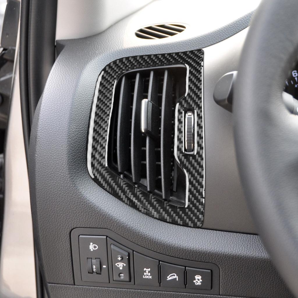 For Kia Sportage 2011-2016 Carbon Fiber Both Sides Dashboard Air Outlet Vent Panel Trim Cover Car Accessories Decoration Sticker