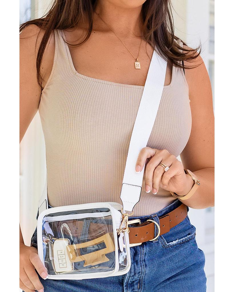 Azura Exchange Clear PVC Leather Strap Crossbody Bag - Pu Leather