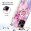 YB IMD Series-17 Style-E for iPhone 15 Pro Max Ring Kickstand 2.0mm TPU Phone Case IMD Marble Pattern Back Cover