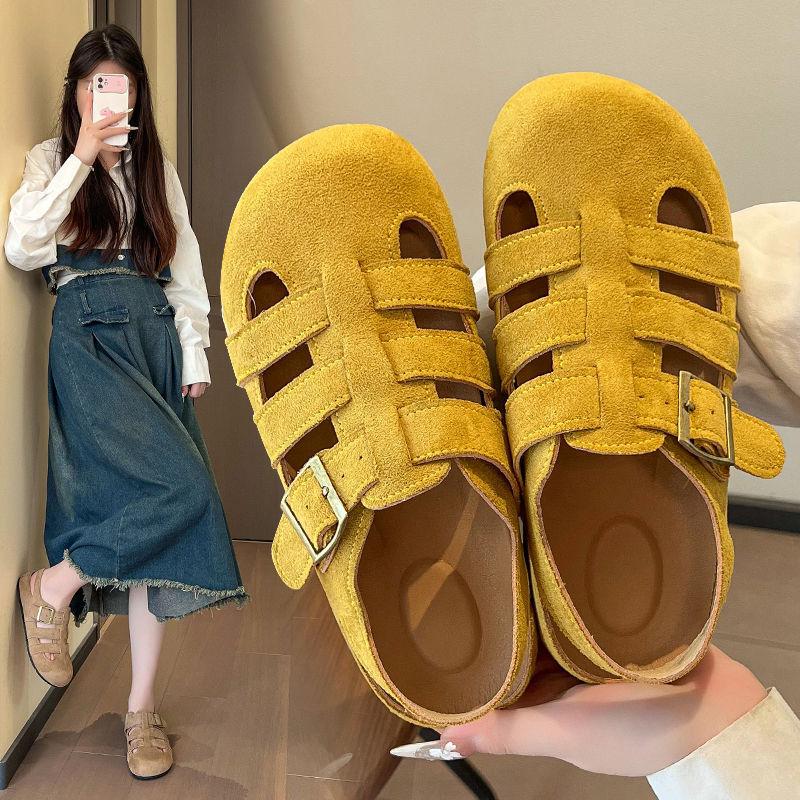 Sandals women's non-slip shoes children's summer new fashion versatile student flat pig cage shoes