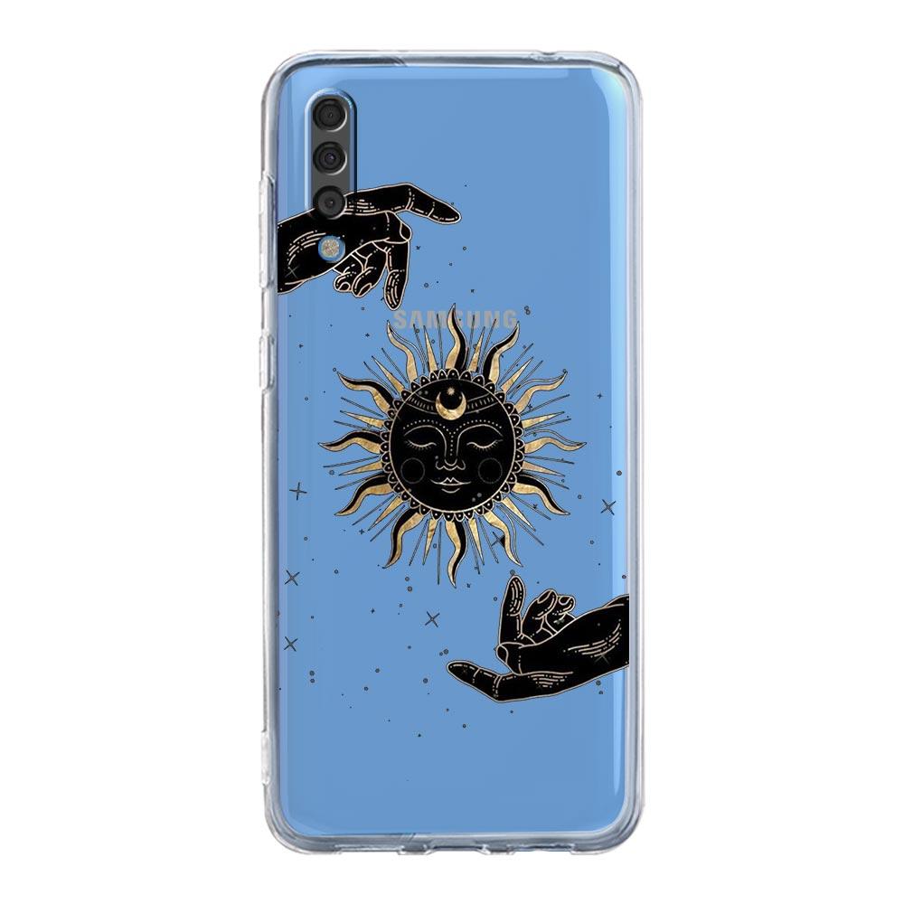 Funny Sun Moon Angel Eyes Phone Case For Samsung Galaxy A12 A32 4G A50 A70 A20E A20S A10S A22 A30 A40 A52 A72 5G A02S A04S Cover