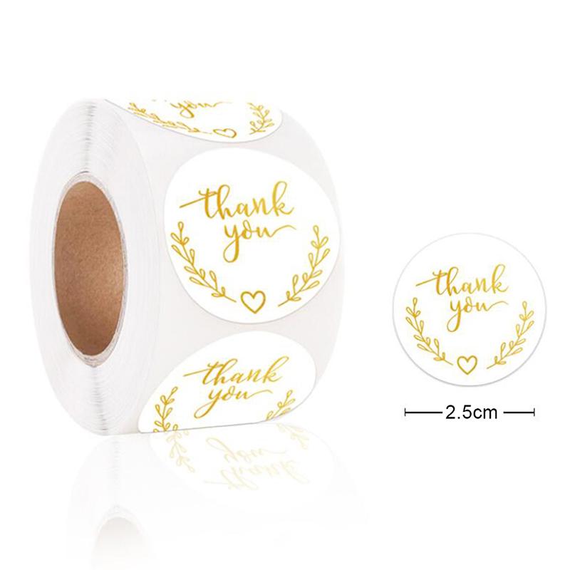Buy 500Pcs Gilding Gold Foil Thank You Stickers Gift Decor Labels ...