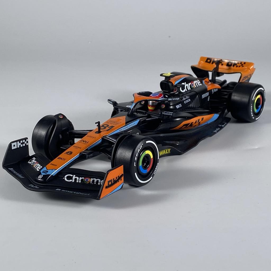 1:24 Mclaren MCL60 2023 4# Lando Norris P2 British GP F1 #81 Oscar Piastri Alloy Diecast Model Car Trendy Toy Collect Ornaments