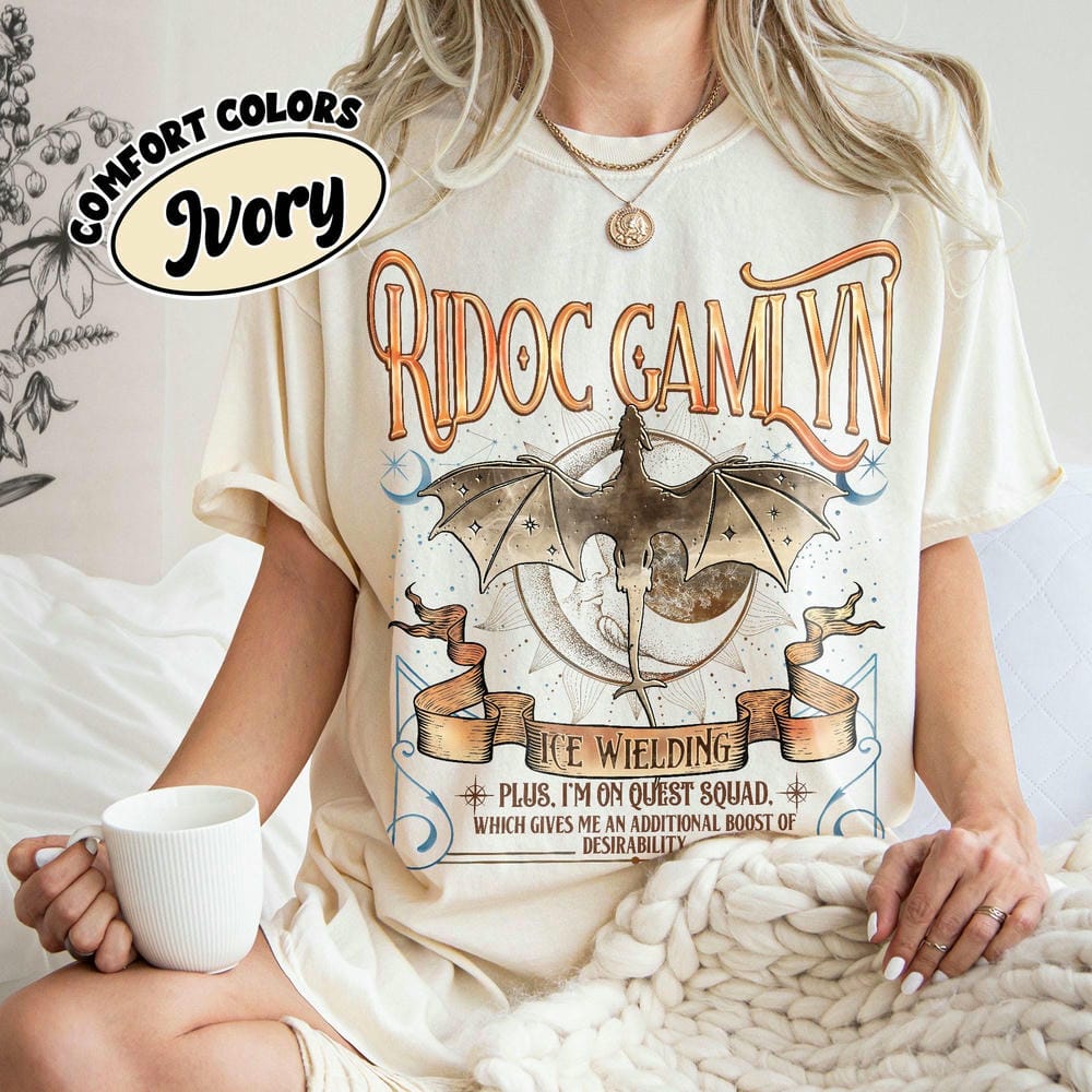 Retro The Quest Squad Onyx Storm Comfort Tshirt For Fan Ridoc Gamlyn Fourth Wing Series Tshirt Daily Casual Trendy Streetwear