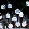100 LED solar bubble ball string lights, 12M long IP65 waterproof LED fairy light, 8 lighting modes, crystal ball design