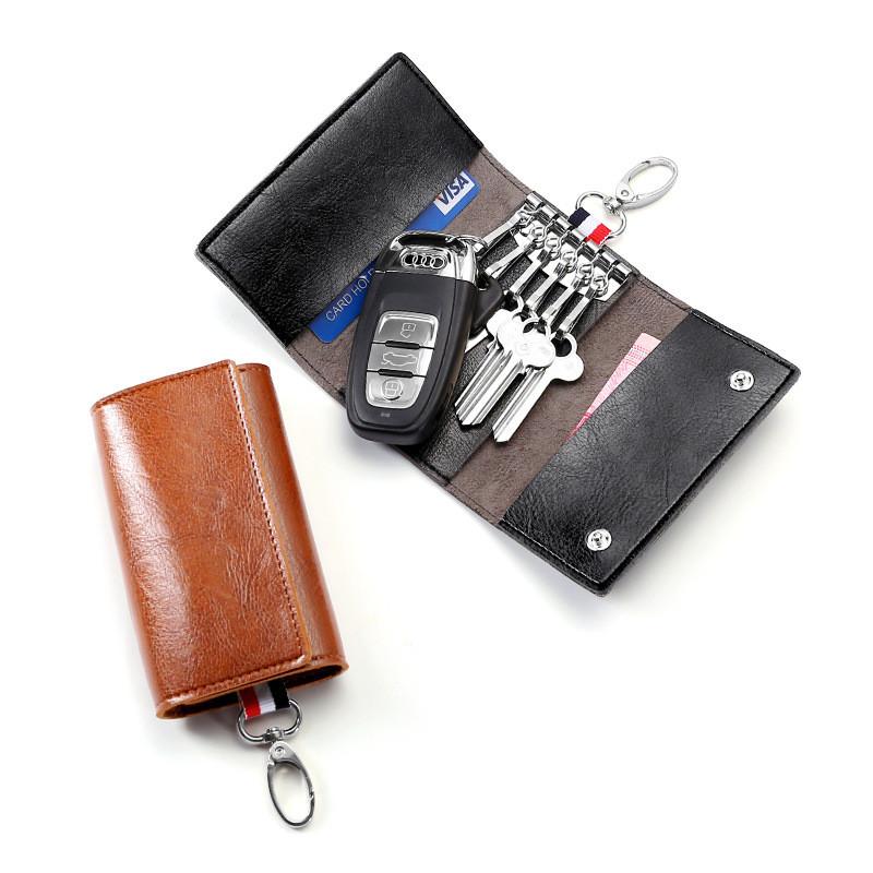 Minimalist Pu Leather Key Case With 3 Fold Design For Daily Use